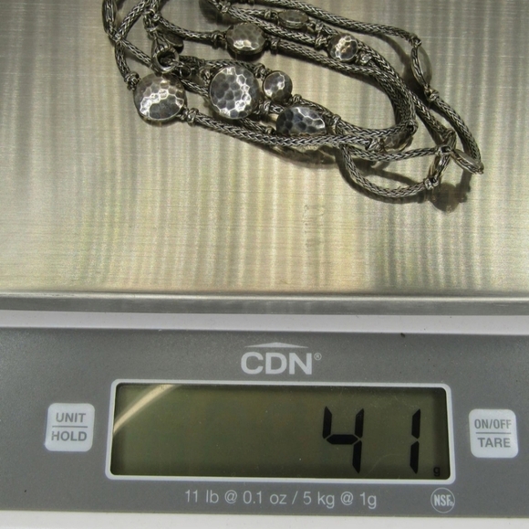 John Hardy 925 Sterling Silver Hammered Palu Dot 36" Classic Chain Necklace 41g - Picture 6 of 6